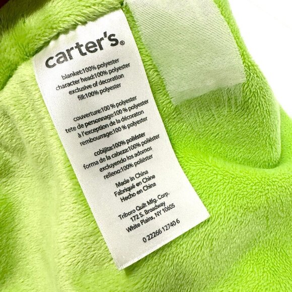 Carter’s Plush Grey Owl Green Blue Yellow Pattern Lovey Security Blanket - Picture 5 of 5